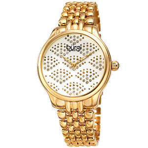 【送料無料】womens burgi bur205yg swarovski crystal gold tone stainless steel watch