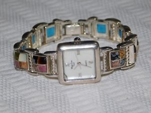 【送料無料】ladies beautiful sterling silver main line time gemstone bracelet quartz watch