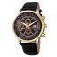 【送料無料】mens august steiner as8189ygb two time zone date tachymeter quartz strap watch