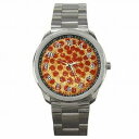 yzthe hot pepperoni pizza slices oven baker stainless steel watch