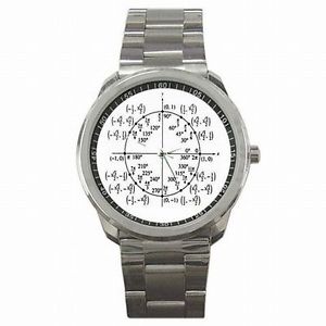 【送料無料】the math unit circle algebra geometry mathmatic stainless steel watch