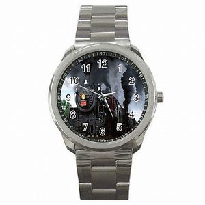 【送料無料】steam train railroad rr model set collector stainless steel watch 【送料無料】steam train railroad rr model set collector stainless steel watch