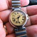 【送料無料】swiss made solid gold bezel amp; link parts dunhill quartz lady watch free ship