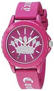 【送料無料】juicy couture womens pink silicone strap pink jc1001hphp watch 15