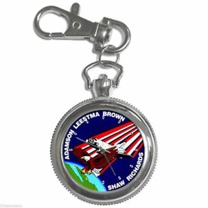 【送料無料】nasa sts28 space shuttle columbia sds2 round silver metal key chain watch