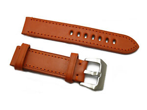 【送料無料】hns handmade red brown calf leather raf watch strap with 2 leather rings