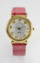 【送料無料】nelsonic 1 mom womens stainless steel gold pink leather quartz battery watch