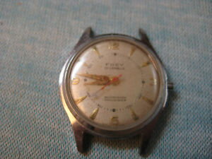 【送料無料】frey mens wristwatch, watch as is, 17 jewel, swiss made, vintage 1950s
