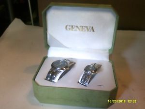 【送料無料】mens amp; womens geneva watch set unused in box 【送料無料】mens amp; womens geneva watch set unused in box