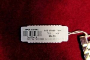 【送料無料】nwt york amp; co silvertone quartz slinkychain fashion wrist watch