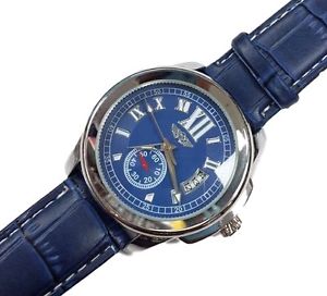 【送料無料】orologio polso yk g5126 uomo analogico quarzo data elegante moda blu lac