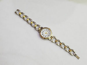 【送料無料】two tone large numbers quartz watch 7788
