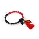 yzunique womens red beaded bracelet love charm natural stone beads tassel bracele