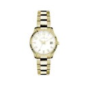 【送料無料】orologio donna lorenz ginevra 027016dd acciaio gold dorato bianco 50mt classico