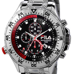【送料無料】top er fila 86131 power alarm stahl 46mm 3register chronograph date neu 【送料無料】top er fila 86131 power alarm stahl 46mm 3register chronograph date neu