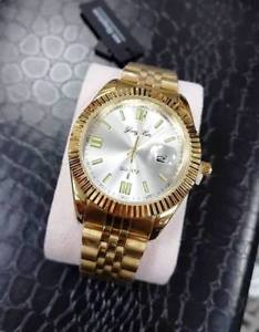 【送料無料】ds orologio da polso uomo quarzo datario elegante fashion oro quad silver lac