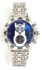 【送料無料】torenzo giovanni mens silverblue large case designer watch