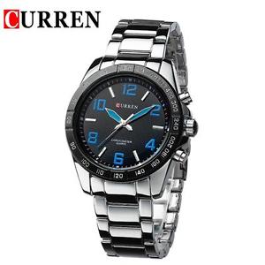 【送料無料】ds orologio polso curren 8107 uomo analogico quarzo moderno silver quadr blu lac