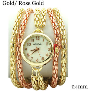 【送料無料】6 rows elegant charm multi strand chain bracelet watch 24mm