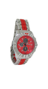 【送料無料】fila fa079443 mastertime mens red chronograph date stainless steel watch