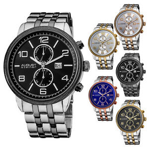 【送料無料】mens august steiner as8069 swiss quartz multifunction coin edge bezel watch