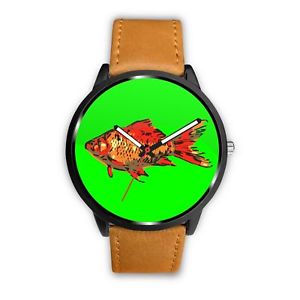 【送料無料】pet goldfish green wristwatch fish