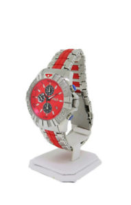 【送料無料】fila fa079443 mastertime mens red chronograph date stainless steel watch