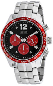 【送料無料】guess mens fleet quartz chronograph 100m stainless steel watch w0969g3