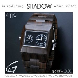 【送料無料】shadow luxury sport wood watch by gold wood