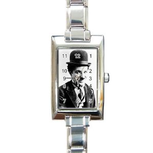 【送料無料】charlie chaplin rectangular italian charm watch