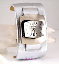 yzossie retro 60s 70s club bubble vegan leather silver ladies spaceman cuff watch