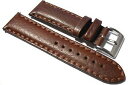 yzbuffalo grain brown italian leather watch strap hand stitched, 18, 20 amp; 22mm