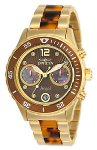 【送料無料】24706 invicta 40mm womens angel brown and goldtone stainless steel watch