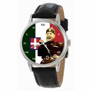 【送料無料】benito mussolini orologio, large 40 mm wwii italian nationalism wrist watch
