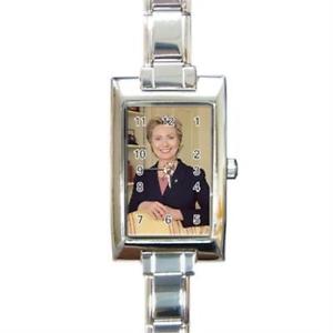 【送料無料】senator hillary clinton rectangular italian charm watch r84