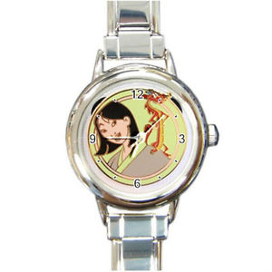 【送料無料】mulan and mushu watch round italian charm watch wristwatch