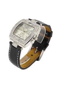【送料無料】orologio donna bracciale in pelle nele fortados molti strass design a1206