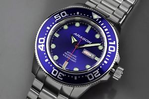 【送料無料】aragon a054blu divemaster automatic 50mm watch
