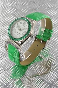 【送料無料】orologio donna bracciale in pelle nele fortados lunette inercambiabile verde