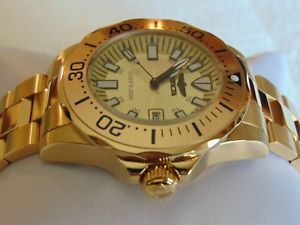【送料無料】invicta pro diver 43mm abyss high polished amp; brushed 18k ionplated gold watch