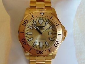 【送料無料】invicta pro diver 43mm abyss high polished amp; brushed 18k ionplated gold watch