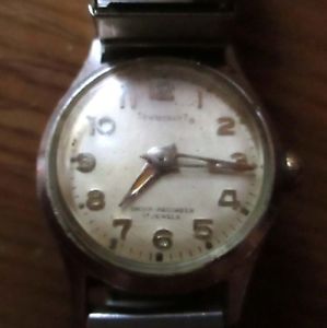 【送料無料】vintage towncraft 17 jewels ladies wind up watch for parts only