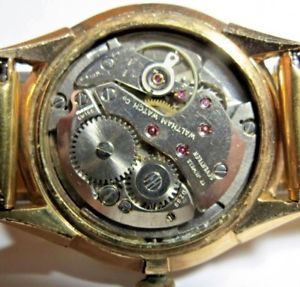 【送料無料】vintage mens waltham 17 jewels winded wristwatch gold plated bezel runs