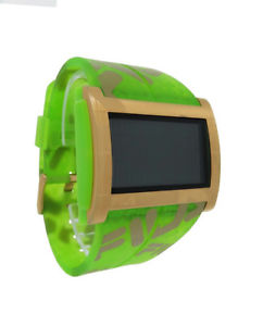 【送料無料】fila fa077305 camuflage mens digital red led greengold logo resin watch