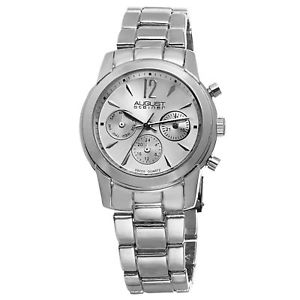 【送料無料】 womens august steiner as8087ss silvertone swiss quartz multifunction watch