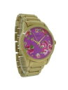 yzisaac mizrahi live j275807851000 womens round analog floral pattern watch