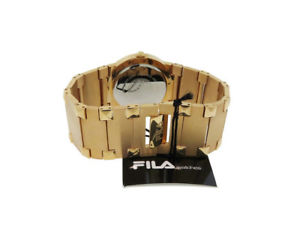 【送料無料】fila 848912 barocco womens round analog kelly green rose gold tone watch