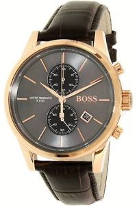 【送料無料】hugo boss hb1513281 jet 41mm brown leather strap mens chronograph watch