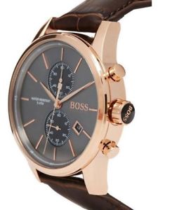 【送料無料】hugo boss hb1513281 jet 41mm brown leather strap mens chronograph watch