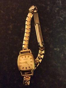 【送料無料】ladies vintage bifora17 jewels hand wind watch with rolled gold bracelet strap